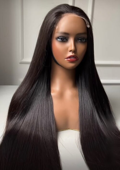 Wig (Closure) (Premium Raw hair Straight) Does NOT come styled